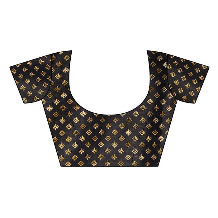 Vamika Black Kalamkari Print With Jhalar KhadiBlouse