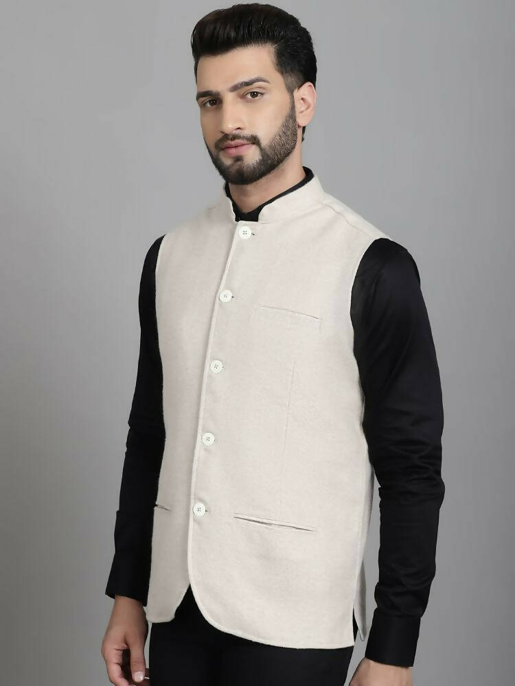 Even Apparels Nehru Jacket With Welt Pockets - Off White