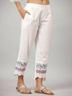 Juniper Women's Off-White Cambric Printed Stright Kurta Sets - Distacart