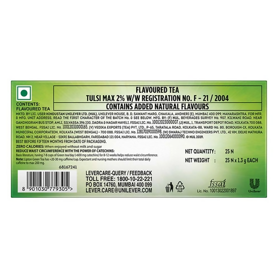 Lipton Tulsi Natura Green Tea Bags - Distacart