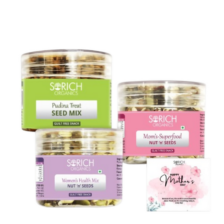 Sorich Organics Mother's Superfood Mix, Women's Health Mix & Pudina Seeds Mix