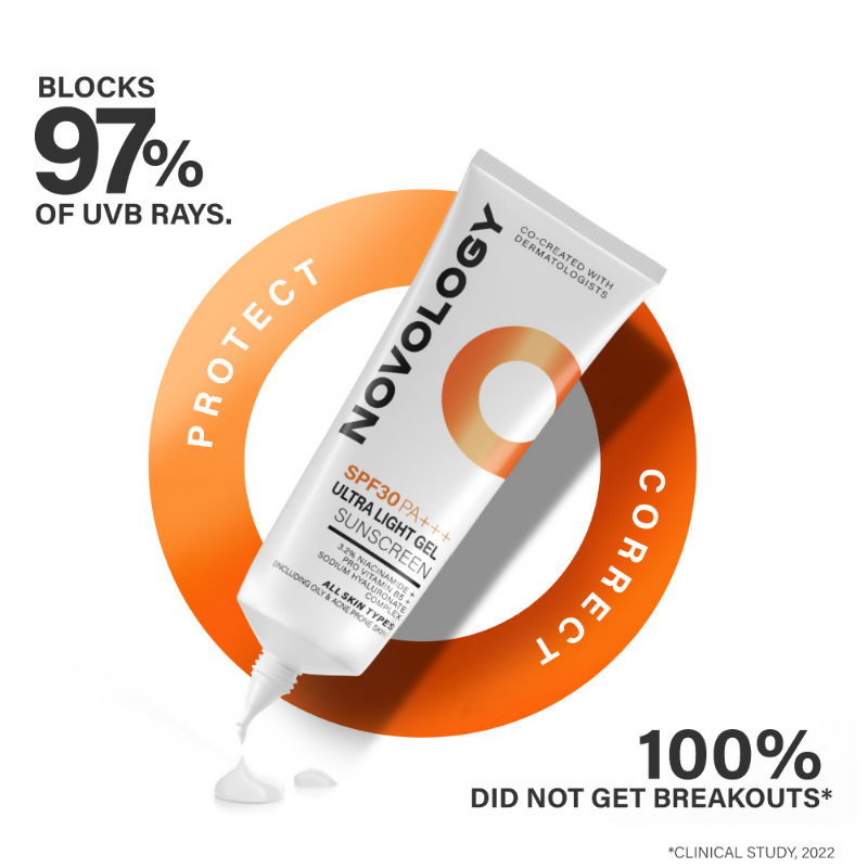 Novology SPF 30 PA+++ Ultra Light Gel Sunscreen