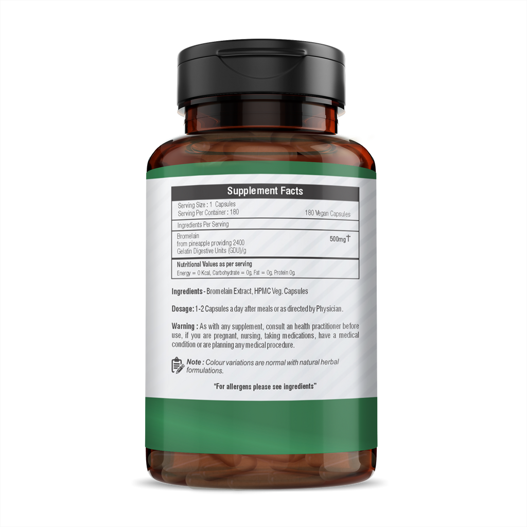 H&C Herbal Bromelain Veg Capsules - Distacart