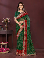 Ai Fashion Green Georgette Digital Print Party Wear Saree - Distacart