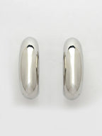 NVR Women Silver-Plated Circular-Shaped Half Hoop Earrings - Distacart