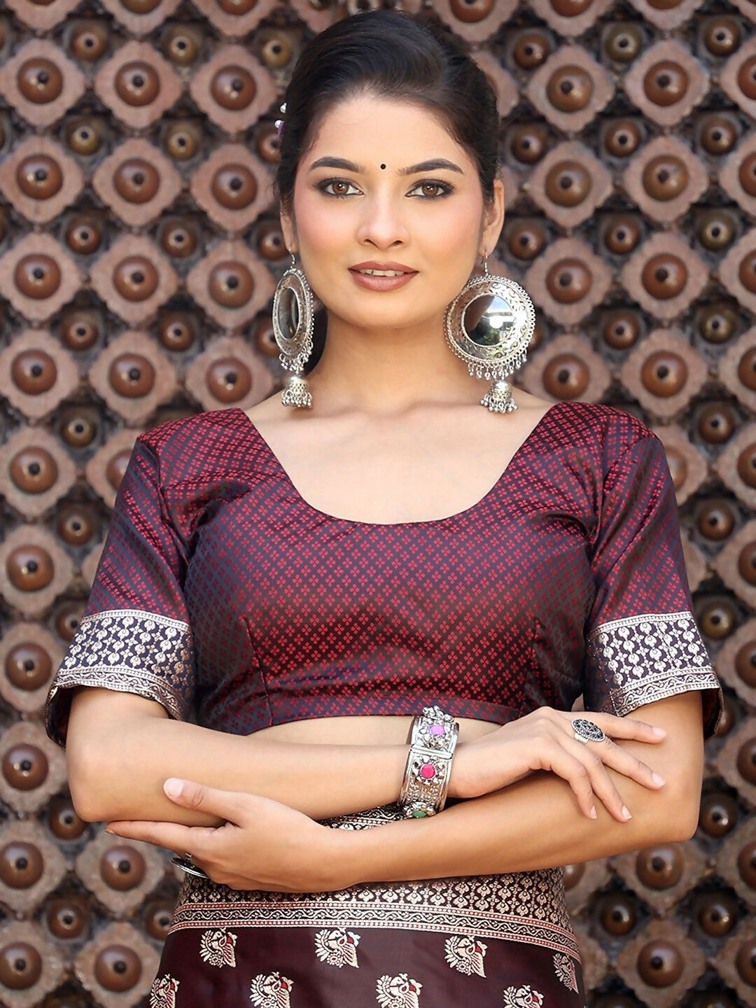 Shree Shyam Fashion Red Silk Saree - Distacart