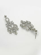 NVR Women's Silver-Plated Cubic Zirconia Studded Handcrafted Jewellery Set