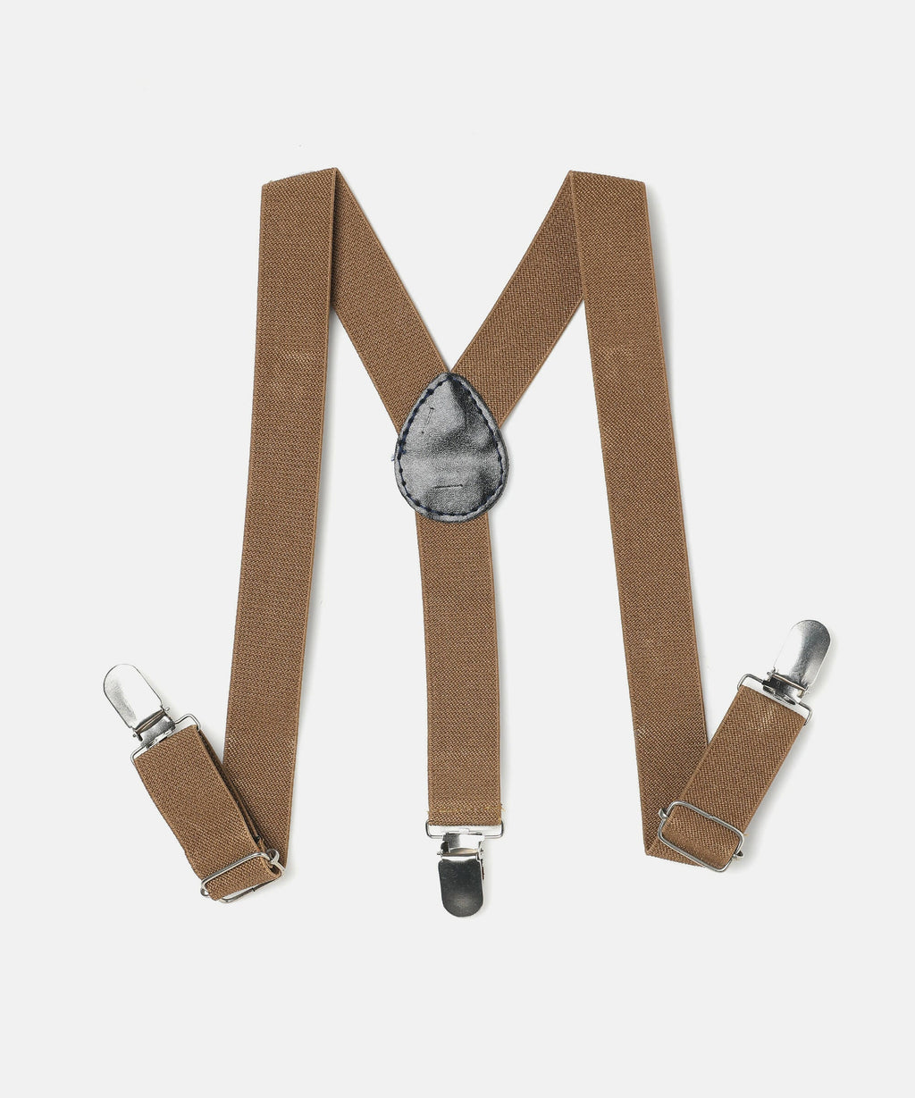 Manet Boys Solid Suspenders - Beige