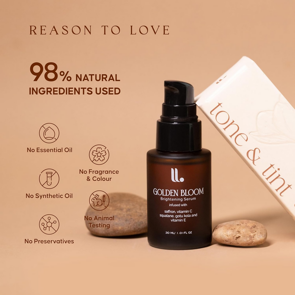 Tone & Tint Golden Bloom Brightening Serum With Kumkumadi & Saffron
