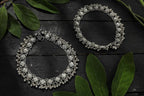 Mominos Fashion Kamal Johar Oxidised Silver Anklets For Bridal Wear