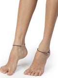 NVR Women Set of 2 Brass-Plated Stone-Studded & Evil Eye Beaded Anklet - Distacart