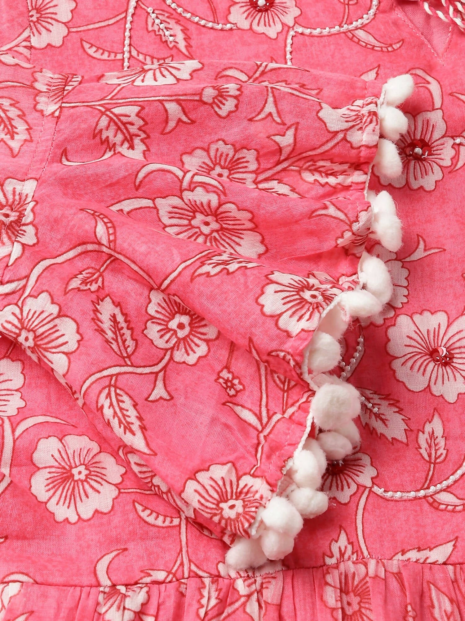 Pink Cotton Floral Printed Top - Himanshi