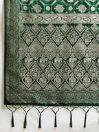Shree Shyam Fashion Bottle Green Silk Blend Saree - Distacart