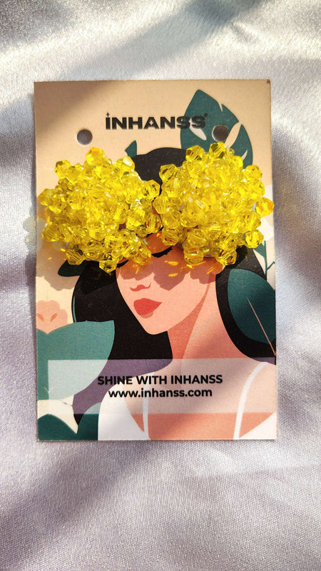 Inhanns Small Statement Studs Earrings - Lemon Yellow