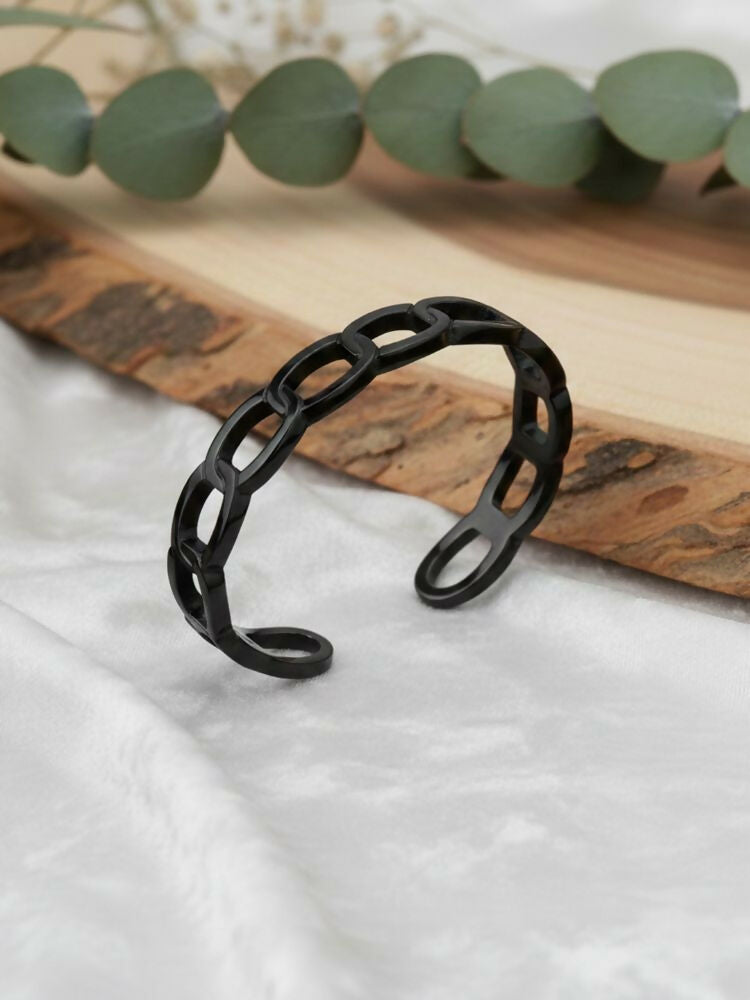 NVR Men's Rhodium Plated Cuff Bracelet - Distacart