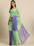 Ahalyaa Women's Traditional Semi Stitch Saree - Fluorescent Green