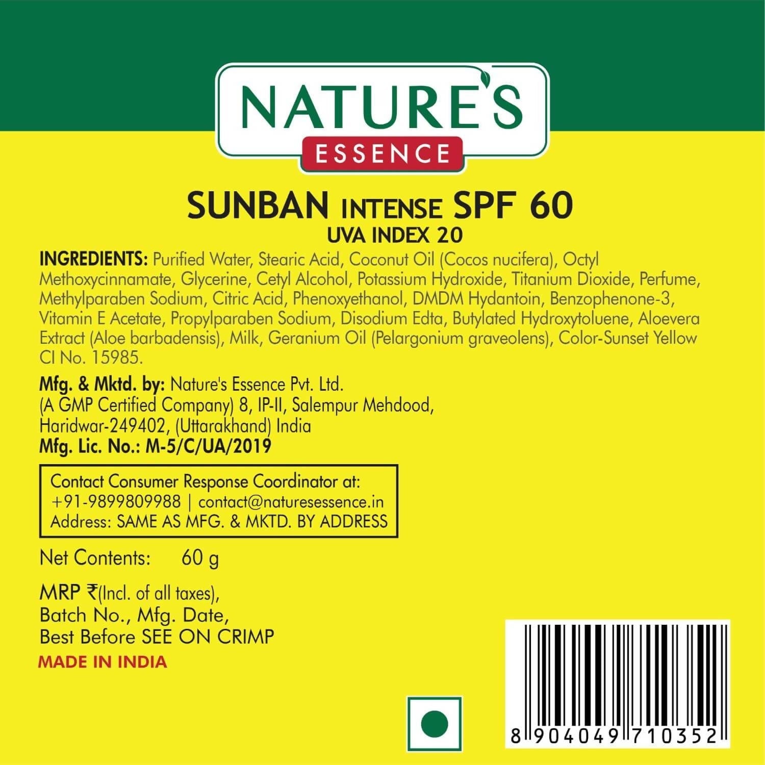 Nature Essence SunBan SPF 60 Cream