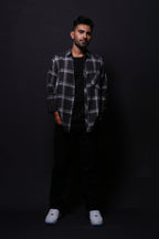 Jonesburg Men's Black Checks Regular Fit Shirt