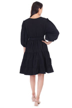 Jaitra Apparels Black Rayon Crepe Midi Dress - Distacart