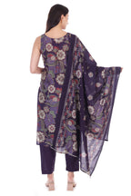 Jaitra Apparels Purple Embroidered Muslin Fabric Kurta Set With Dupatta - Distacart