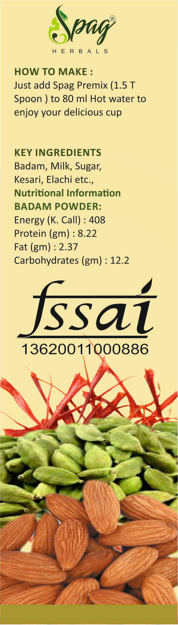 Spag Herbals Premium Instant Badam Milk Powder - Distacart