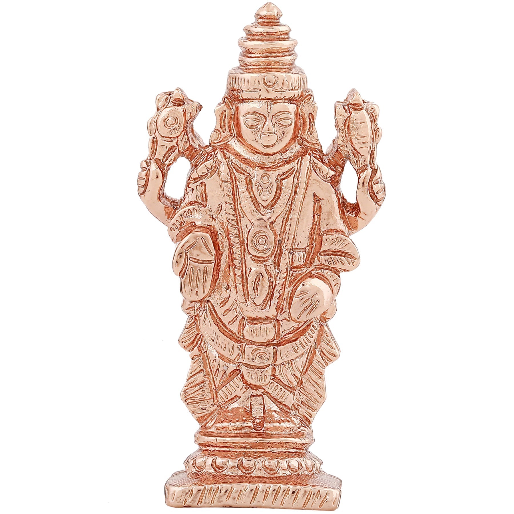 Estele Pink/ Rose Gold-Polished Lord Tirupati Balaji Idol Showpiece for Pooja Mandir/ Home Decorative