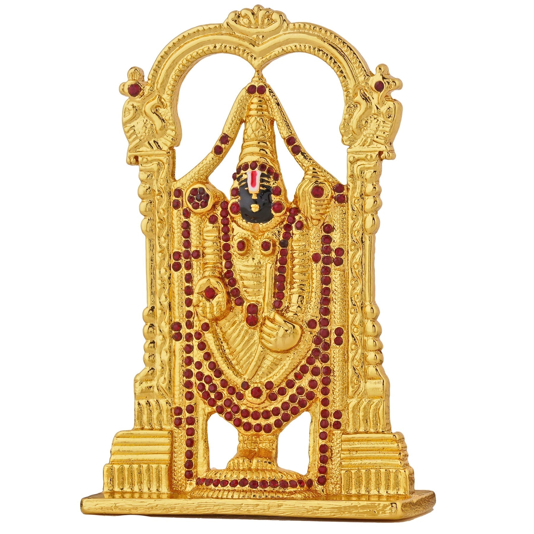 Estele Gold-Polished Lord Tirupati Balaji Idol Showpiece for Pooja Mandir/ Home Decorative