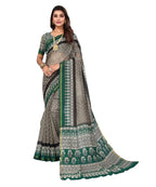 Vamika Linen Jari Border Grey Bollywood Style Saree