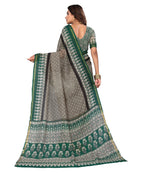 Vamika Linen Jari Border Grey Bollywood Style Saree
