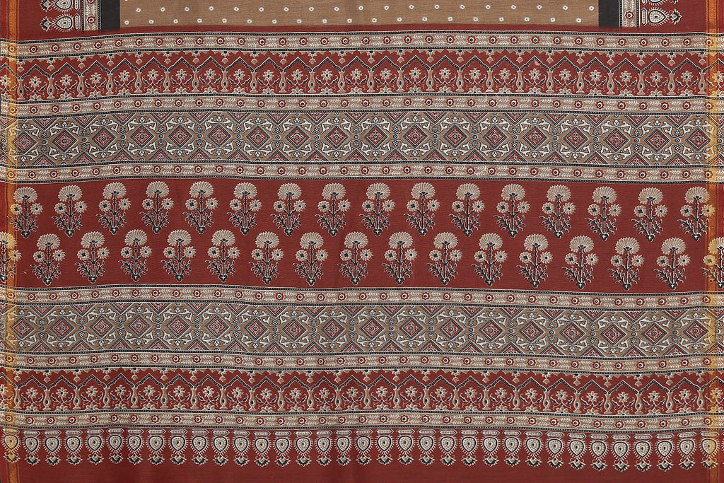 Vamika Linen Jari Border Brown Bollywood Style Saree