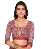 Vamika Linen Jari Border Grey Bollywood Style Saree - Distacart