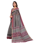 Vamika Linen Jari Border Grey Bollywood Style Saree