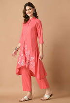 Joban Fashion Coral Cotton Rayon Kurta Set