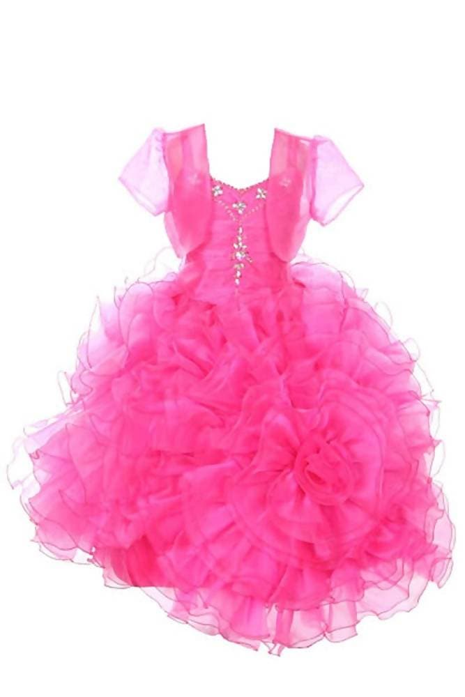 Asmaani Baby Girls Pink Tissue Net Knee Length Frock (AS-DRESS-22152)