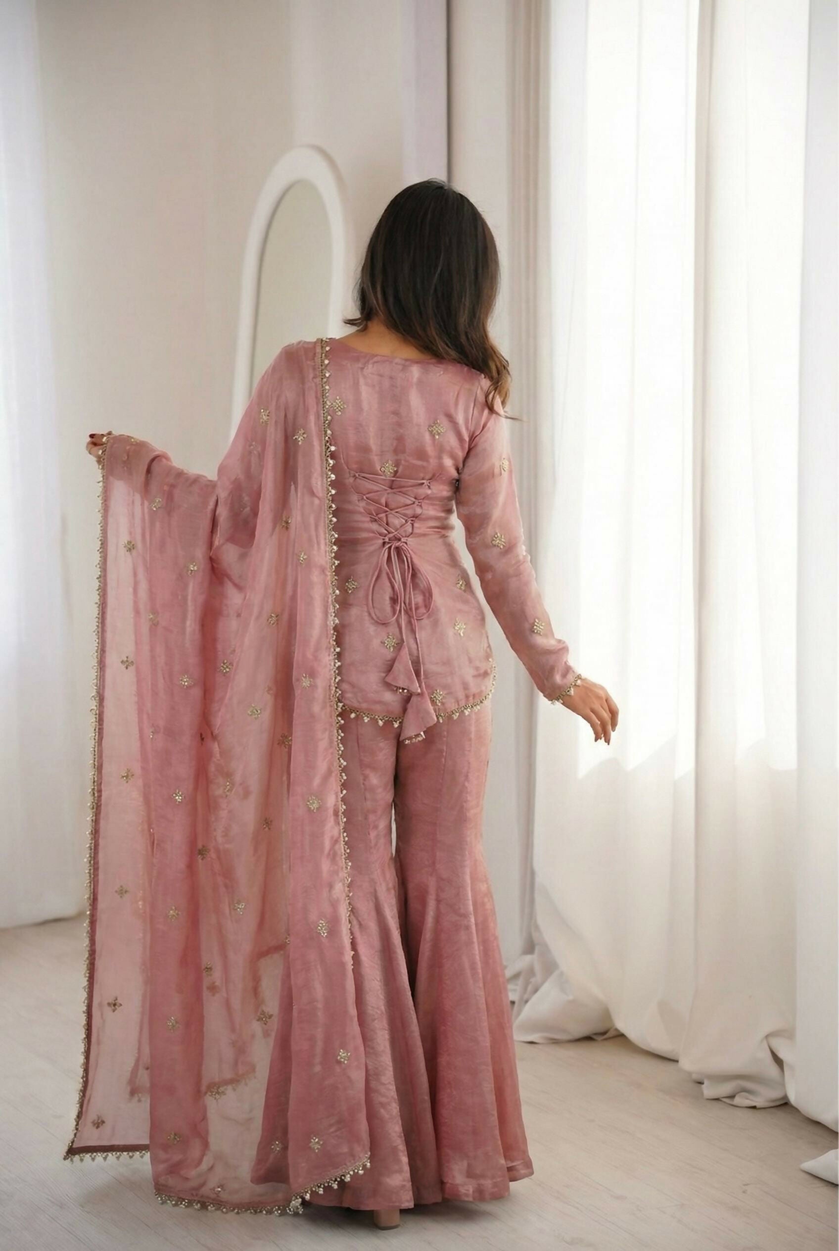 Teeya Creation Peach Fendy Silk Trending Party Wear Salwar Suit - Distacart