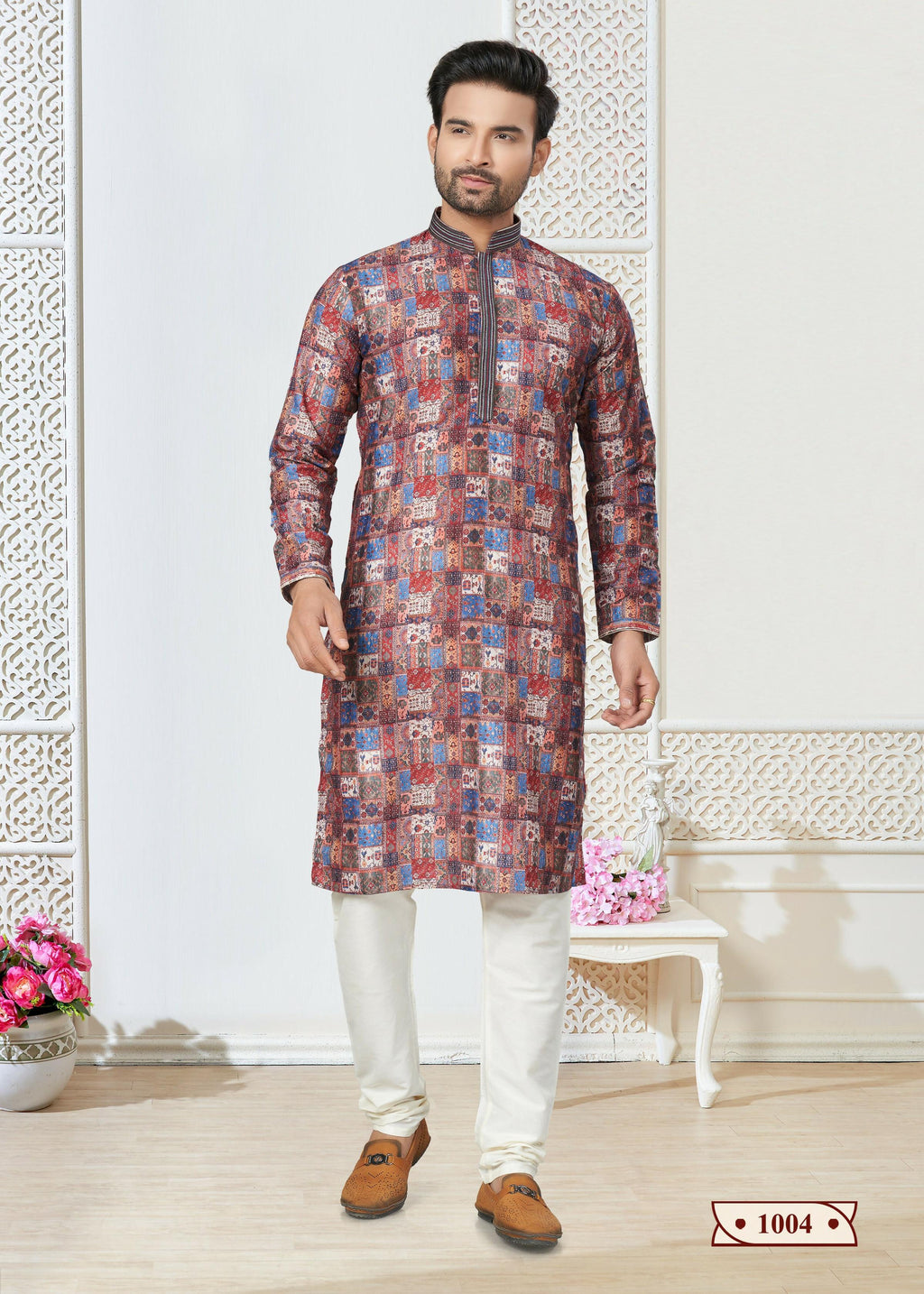 Joban Fashion Men's multicolor Cotton printed Kurta Pyjama set