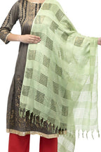Mominos Fashion Moeza Window Design Pista Green Cotton Duppata