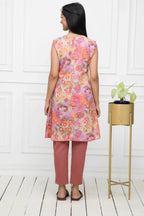 Myshka Women Multi-Floral Rayon A-Line V-Neck Kurtis - Distacart