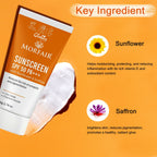Globus Remedies Morfair Sunscreen SPF 50 PA+++ with Sunflower & Saffron For Reduces Sunspots & Pigmentation
