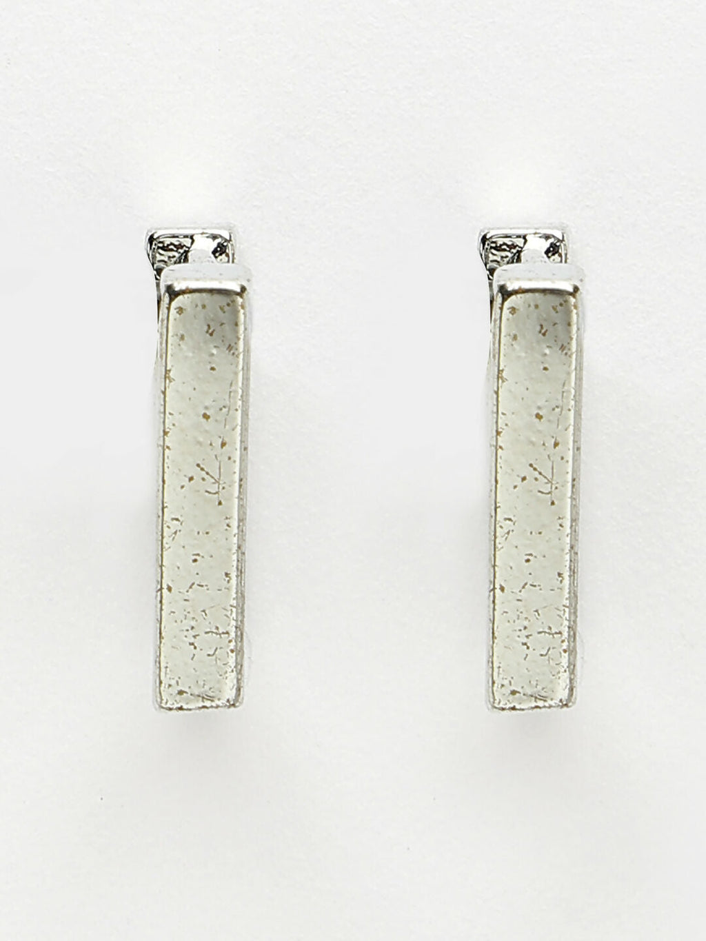 NVR Men's Silver-Plated Geometric Shape Stainless Steel Hoop Earrings - Distacart