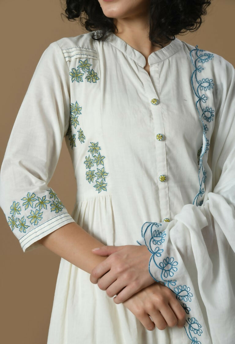 Joban Fashion White Cotton Kurta Set
