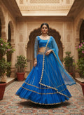 Lehenga Mart Designer Indian Wedding Lehenga Choli-Blue - Distacart