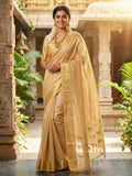 Anaita Beige Silk Saree With Blouse Piece - Distacart
