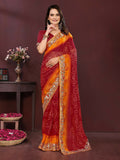 Ai Fashion Maroon Georgette Digital Print Party Wear Saree - Distacart