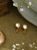 Ruby Raang Yellow Citrine Kundan Studs - Distacart