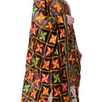 SWI Stylish Embroidered Phulkari Chiffon Coffee Color Dupatta