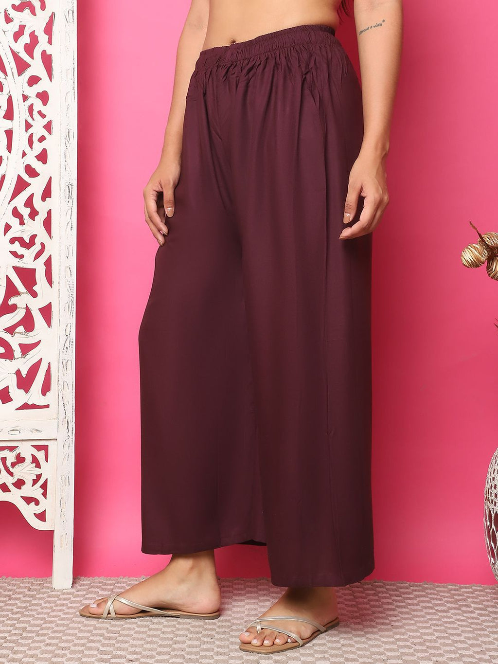 TAG 7 Women Flared Wide Leg Palazzos
