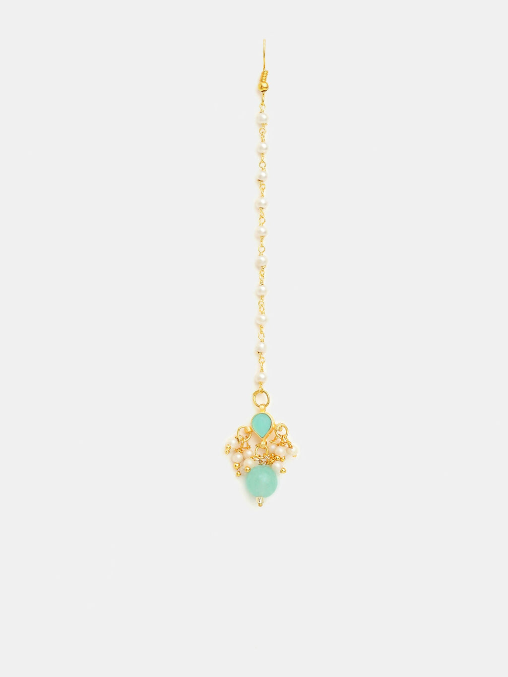 Ruby Raang Traditional Green Drop Maang Tikka And Earrings - Distacart