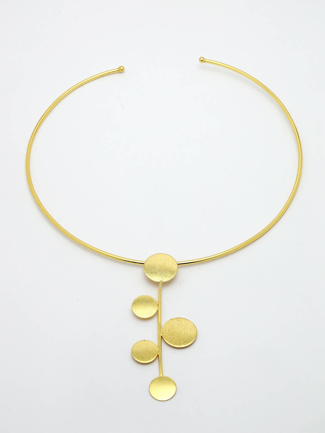 NVR Women Gold-Polished Circular Choker Necklace