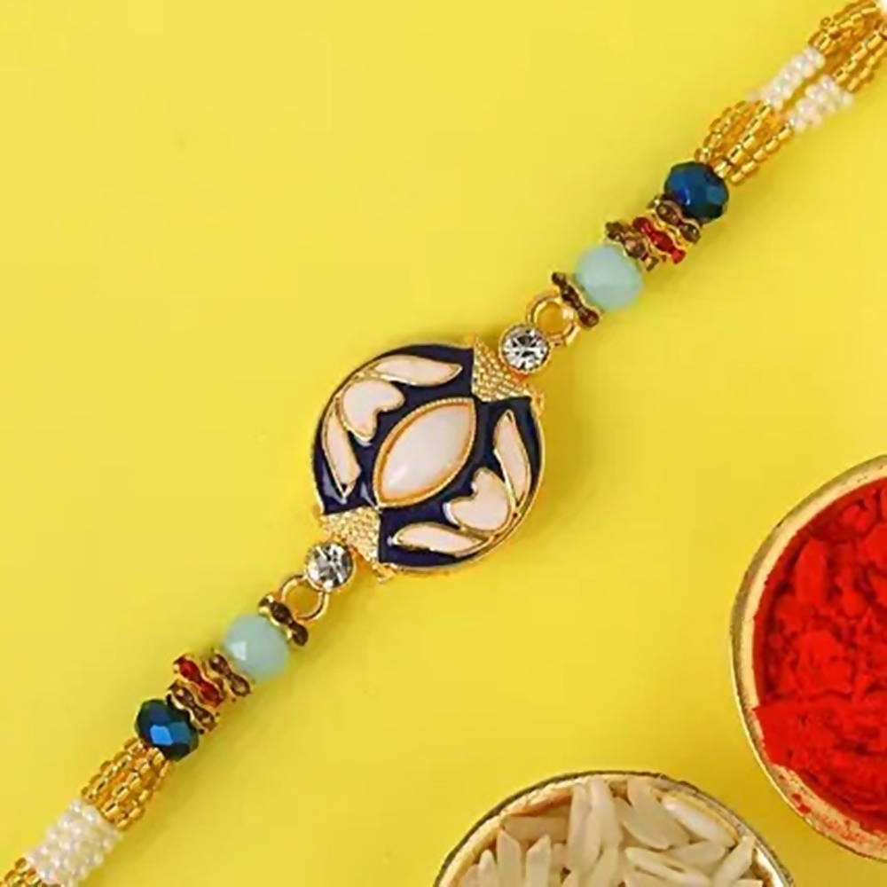 Meenakari Charm Rakhi & Ferrero Rocher Printed Box - Distacart
